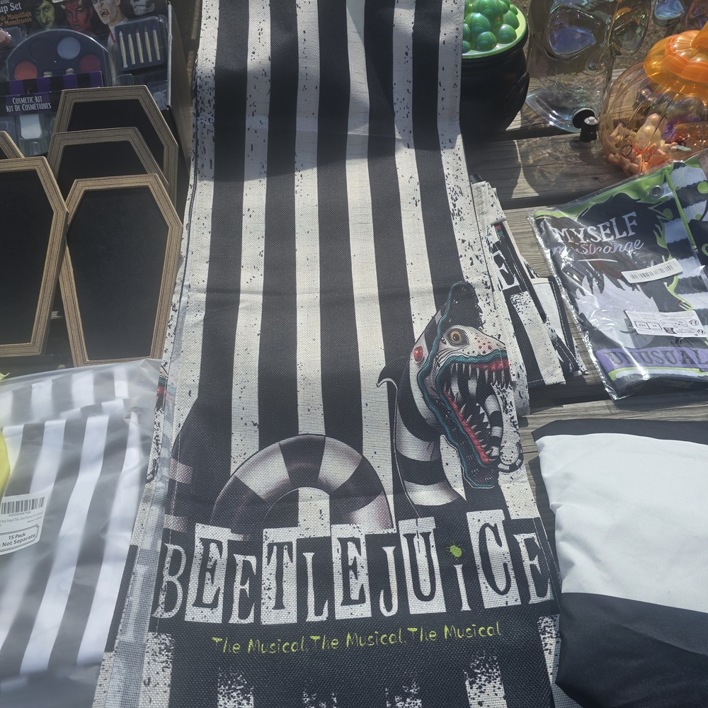Beetlejuice Striped Party Table Runner